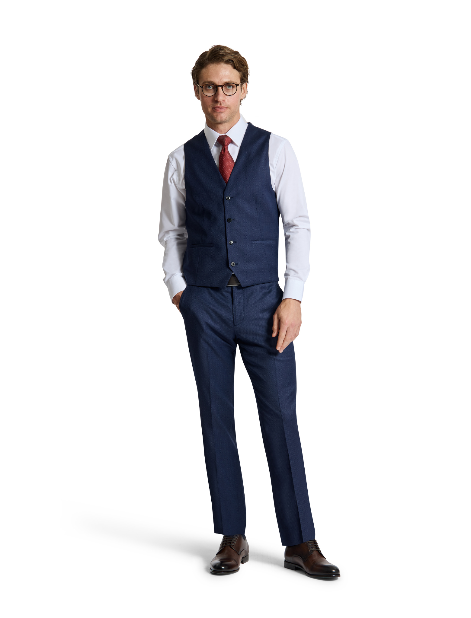 Luke 101 Blue Australian Merino Wool Waistcoat