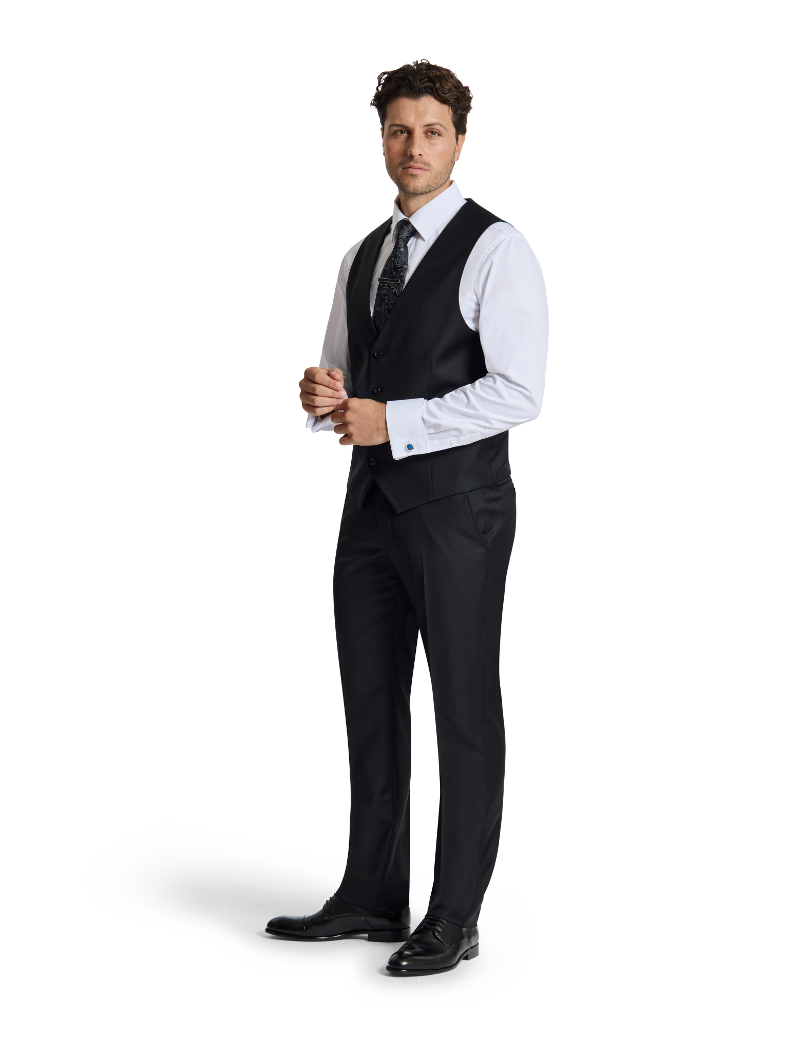 Dorset 112 Black Wool Stretch Waistcoat