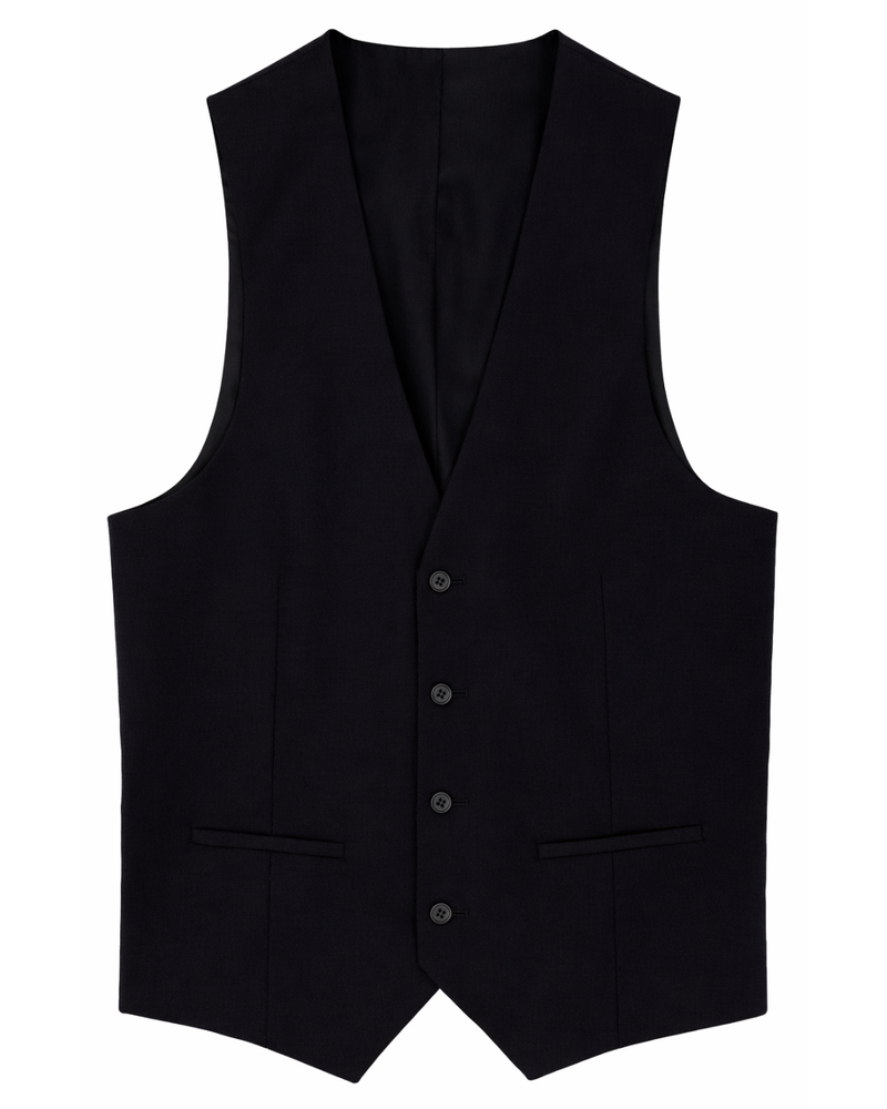 Dorset 112 Black Wool Waistcoat