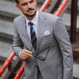 Lazio 112 Grey Wool Stretch Suit Jacket