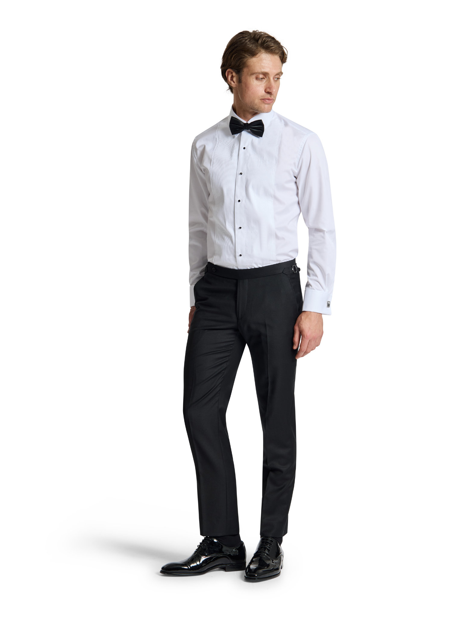 Blake 106 Black Side Tab Australian Merino Wool Suit Trouser