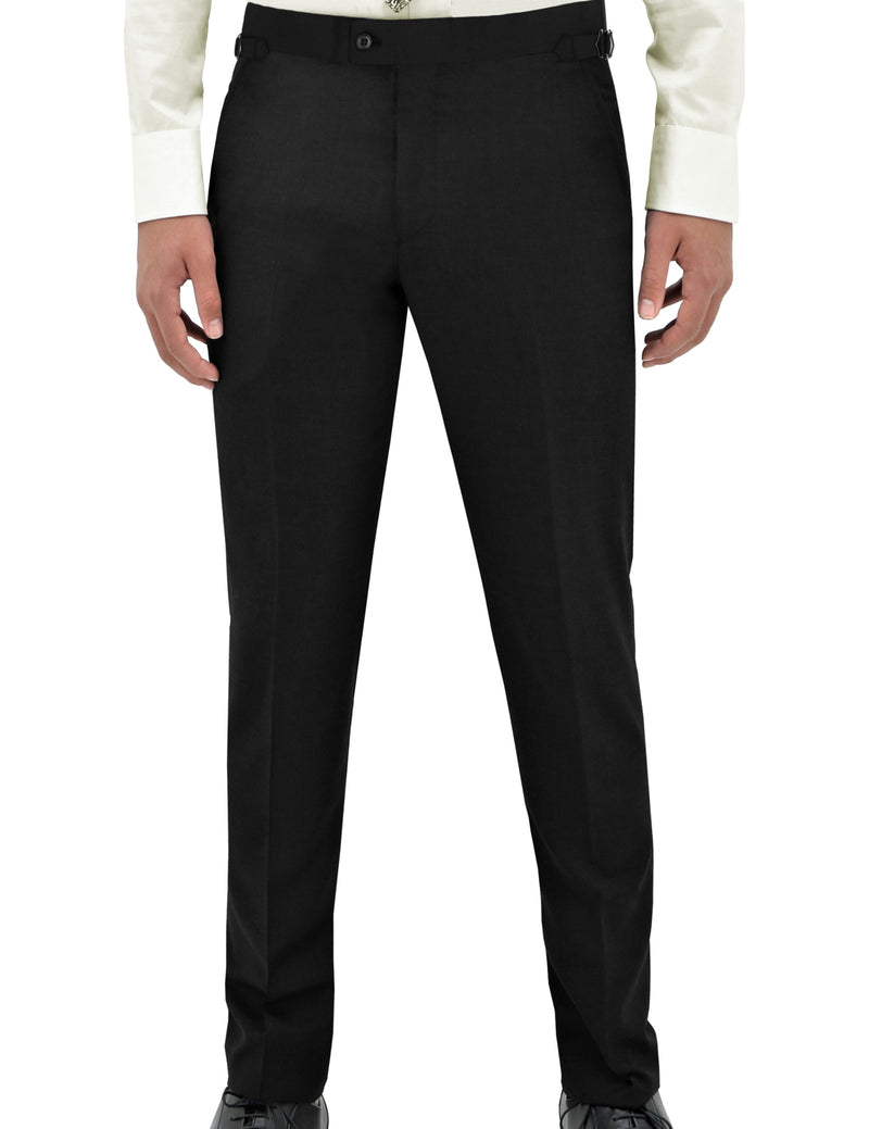 Duntroon 106 Black Satin Stripe Side Tab Trouser