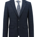 Ritchie 108 Blue Check Wool Stretch Suit Jacket