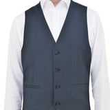 Luke 210 Blue Check Australian Merino Wool Waistcoat