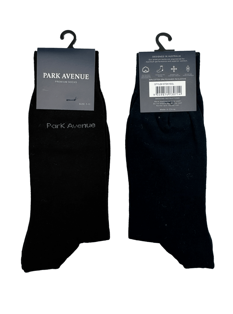 Black Cotton Blend Socks