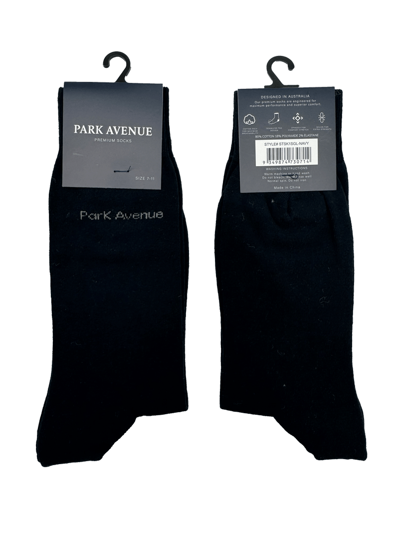 Navy Cotton Blend Socks