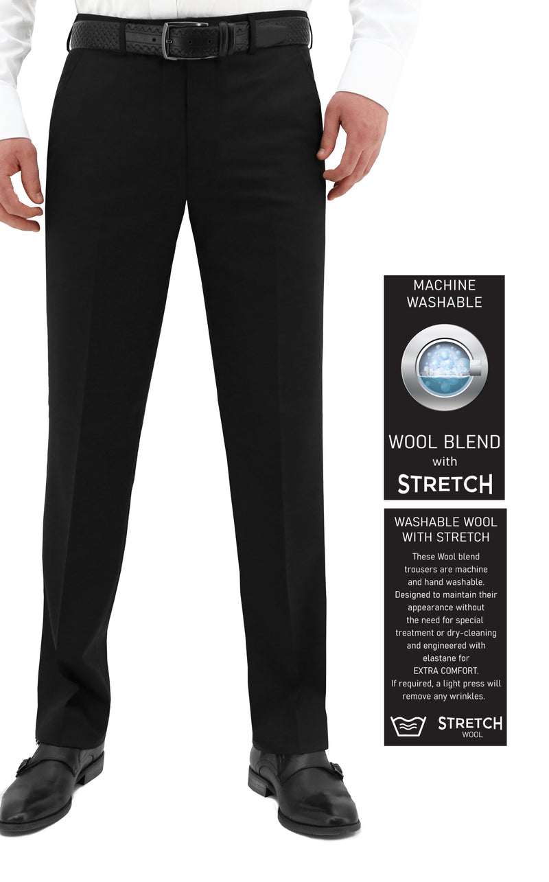 Edward Machine Washable Wool Blend Trouser