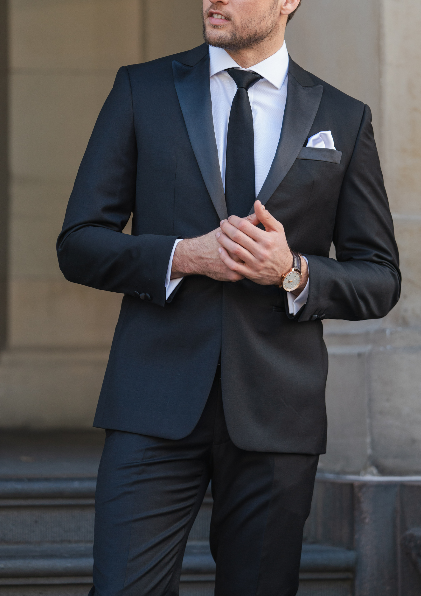 Jason 106 Black Australian Merino Wool Dinner Jacket