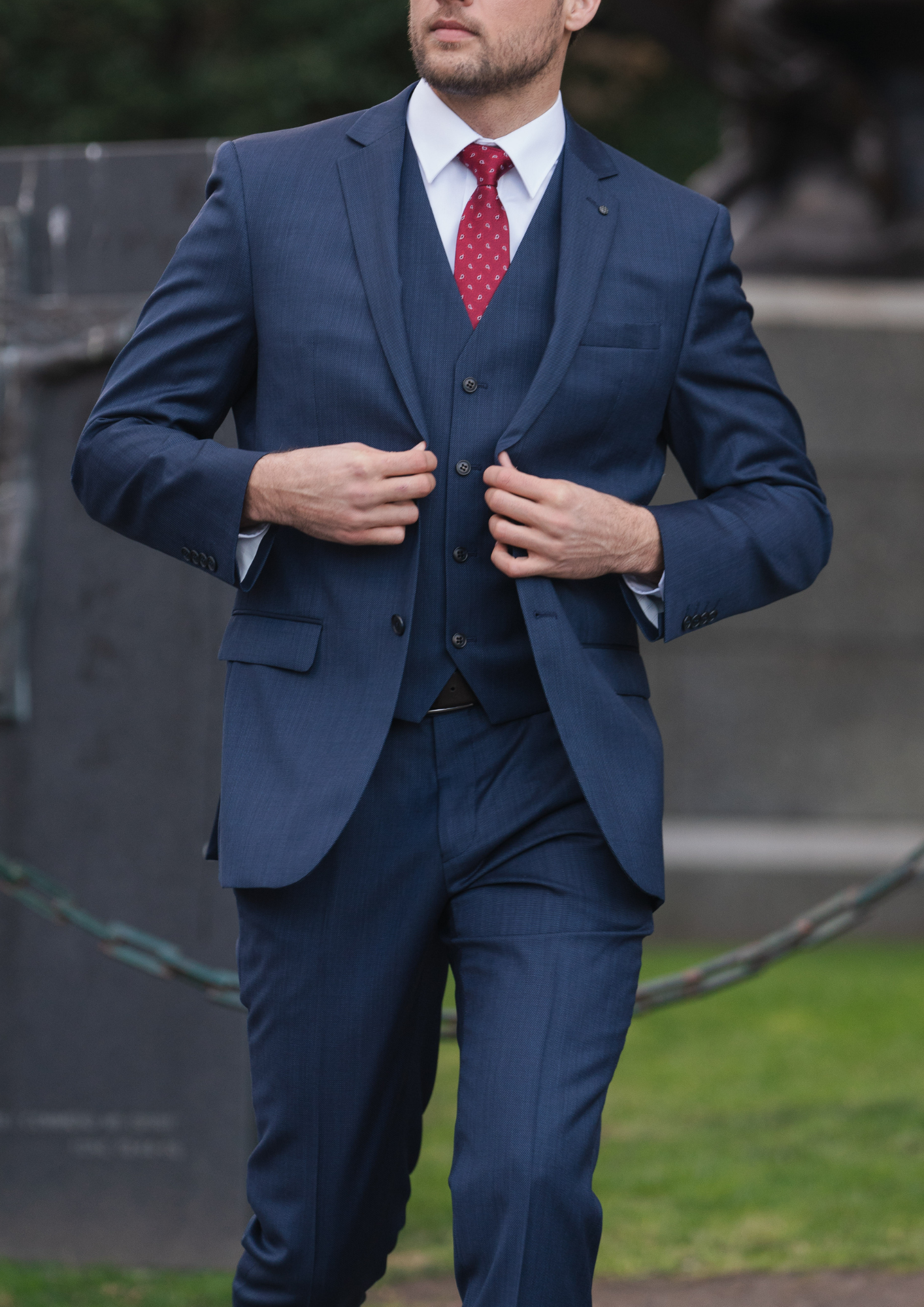 Michel 101 Blue Australian Merino Wool Suit Jacket