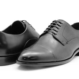 Valencia Black Leather Derby Shoe