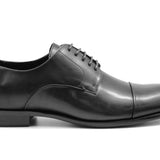Valencia Black Leather Derby Shoe