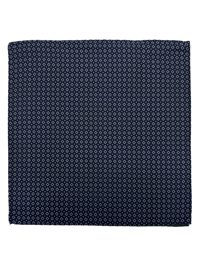 Black Square Print Silk Pocket Square