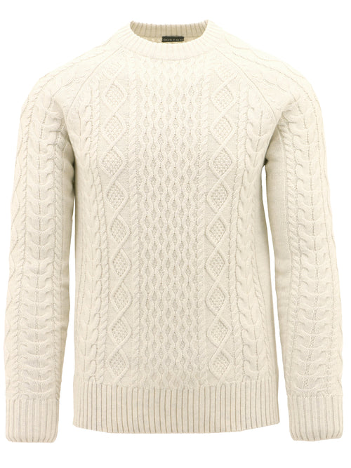 Cream Cable Crew Knit