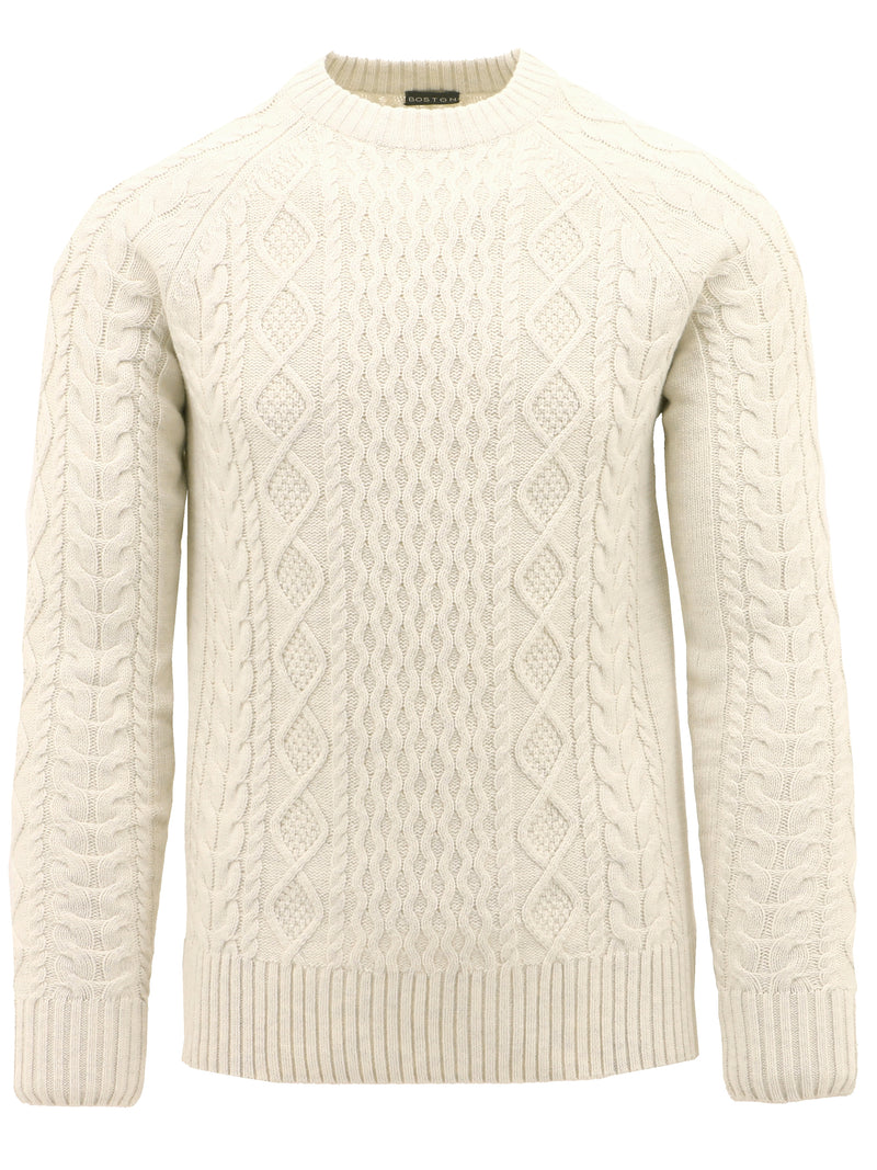 Cream Cable Crew Knit