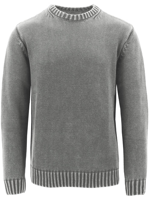 Grey Woven Crew Knit