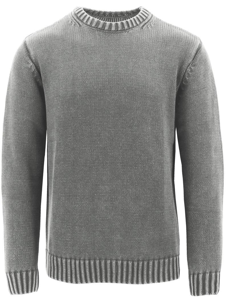 Grey Woven Crew Knit