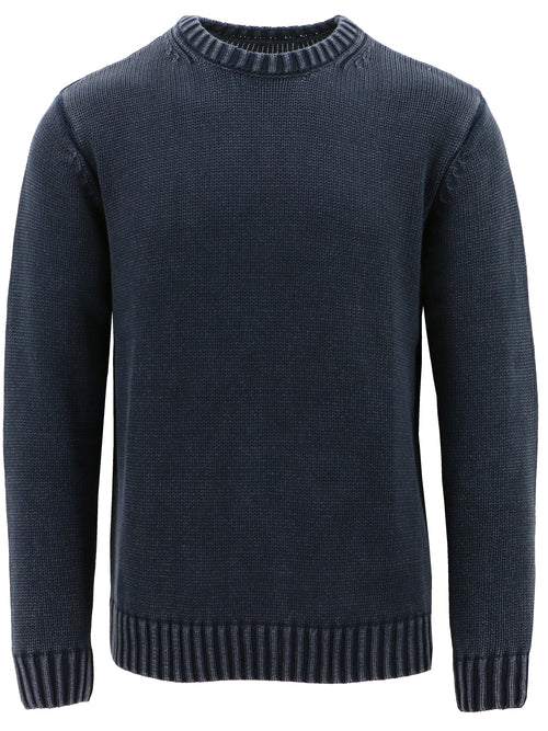 Navy Woven Crew Knit