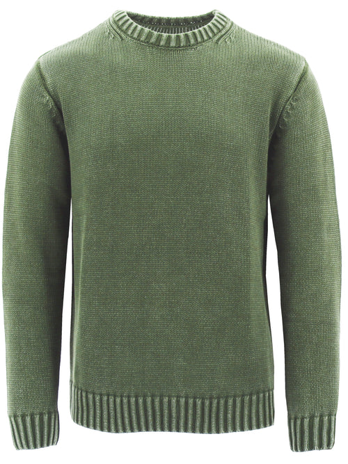 Green Woven Crew Knit