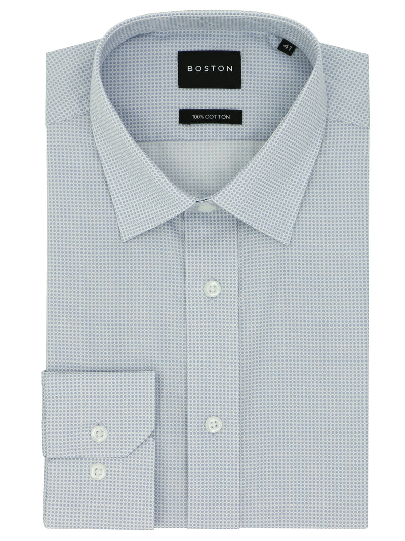 Liberty Business Light Blue Circle Print Shirt