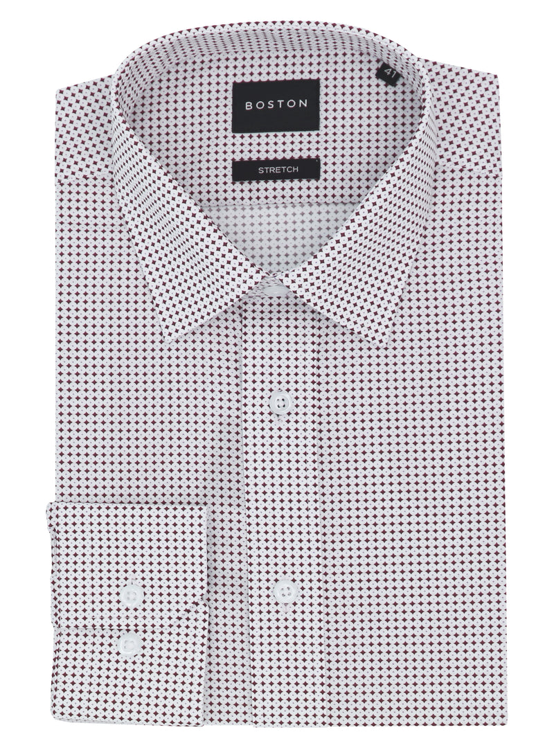 Liberty Business Burgundy Dotted Shirt