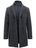 Blois Navy Grey Checked Overcoat