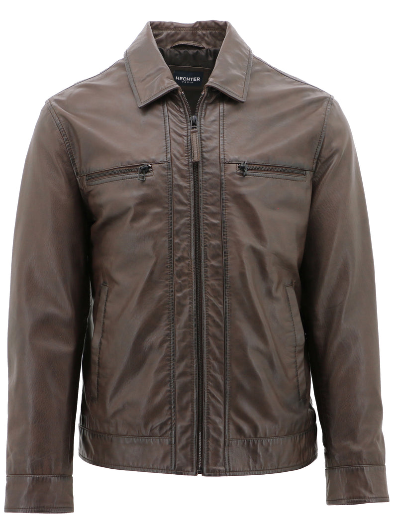 Riom Brown Leather Jacket