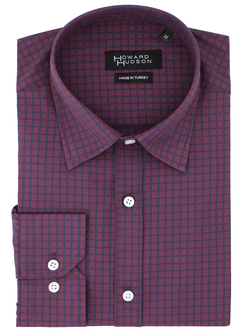 Brooke Casual Burgundy Checked Shirt