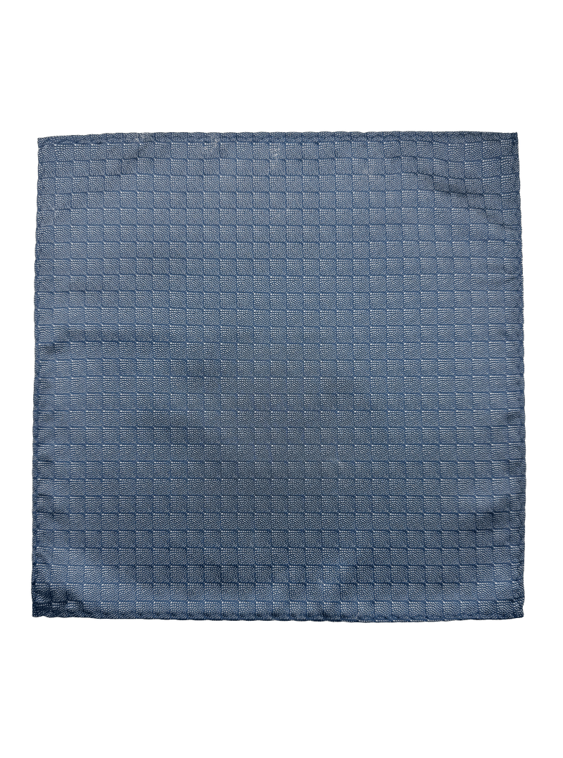 Rockefeller Blue Dot Grid Pocket Square