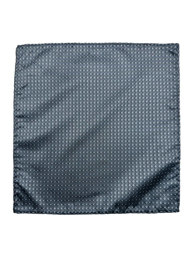 Roosevelt Gunmetal Dot Grid Pocket Square