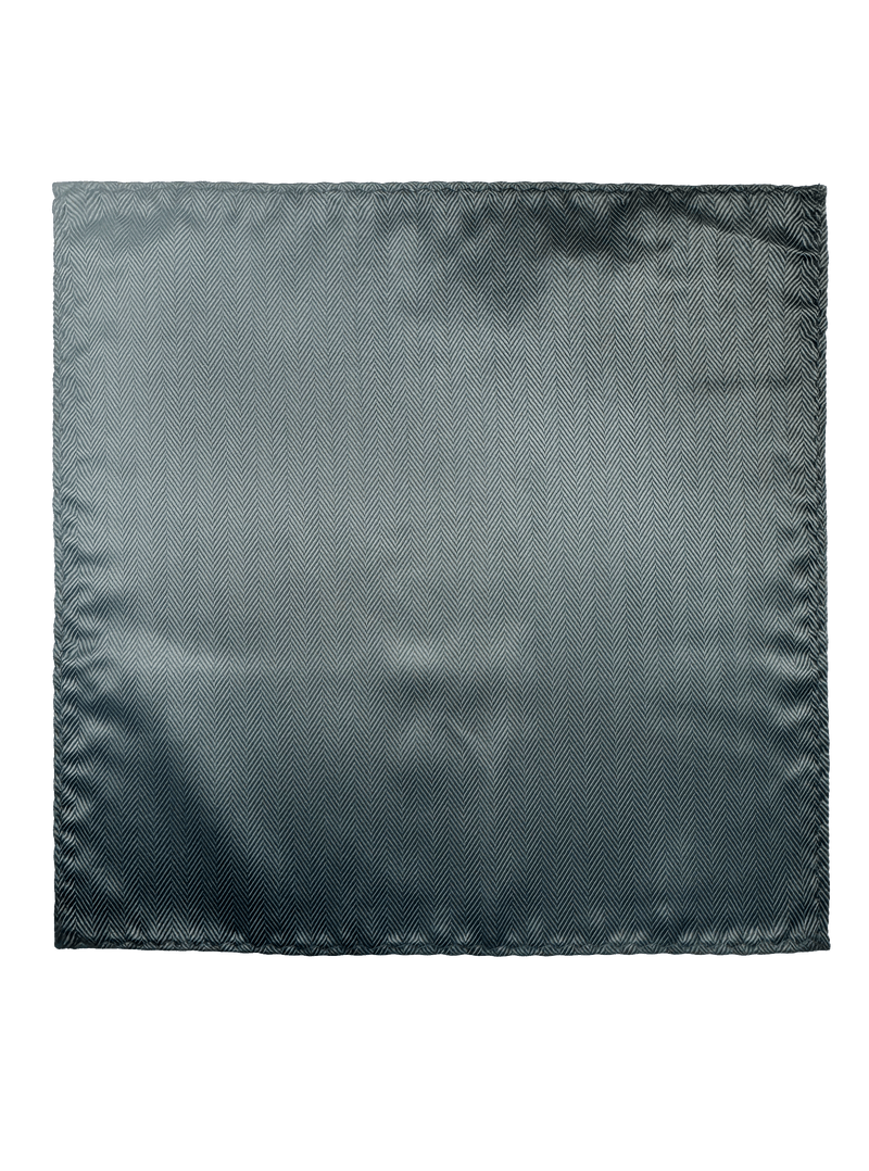 Prince Black Herringbone Pocket Square