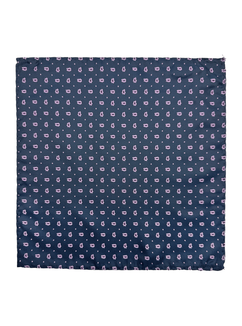 Riverside Navy Purple Floral Motif Pocket Square