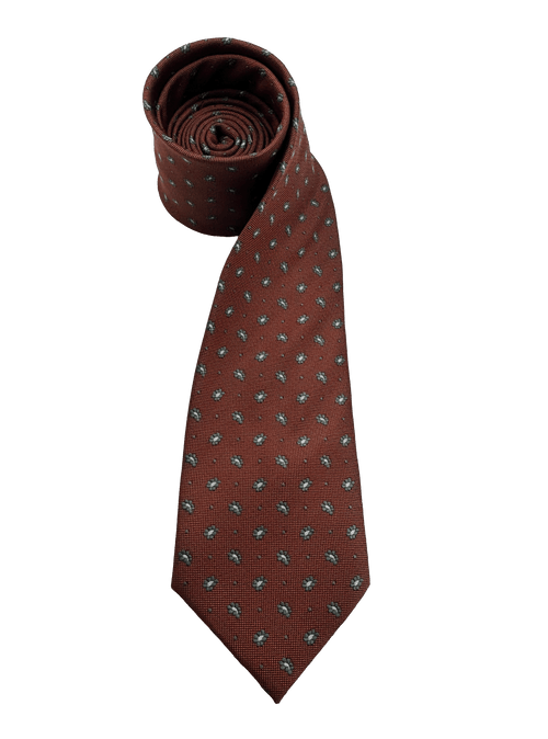 Riverside Orange Grey Floral Motif Tie