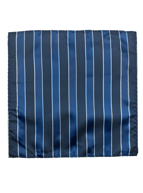 Wooster Navy Striped Pocket Square