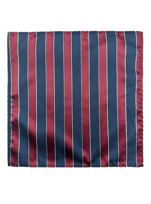 Wooster Burgundy Striped Pocket Square