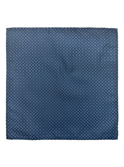 Perry Blue Rosette Pocket Square