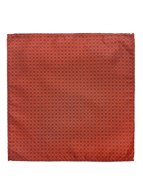 Perry Orange Navy Rosette Pocket Square