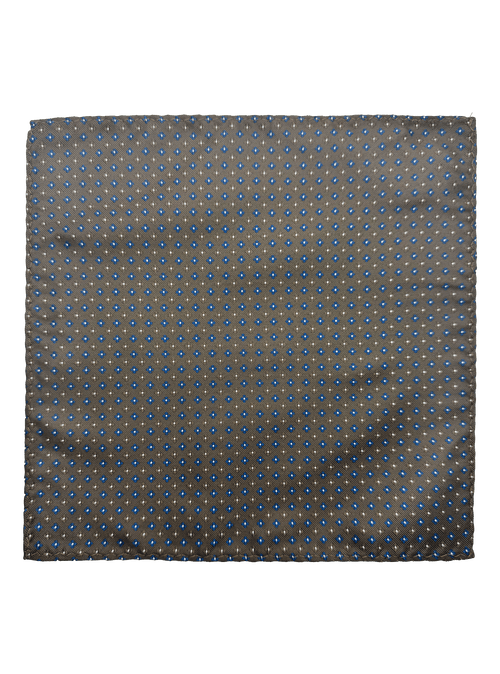 Perry Chocolate Rosette Pocket Square