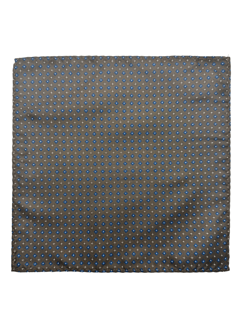 Perry Chocolate Rosette Pocket Square