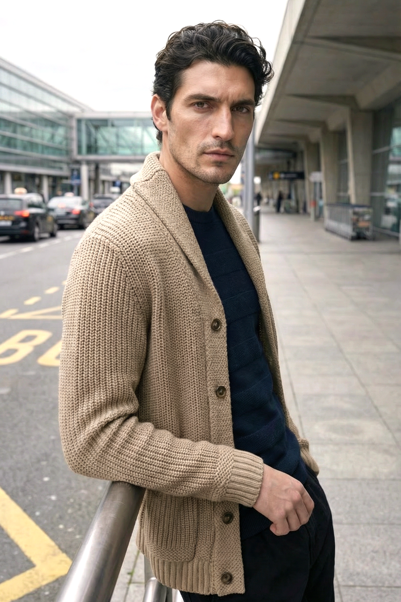 Samy Beige Knit Cardigan