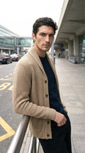 Samy Beige Knit Cardigan