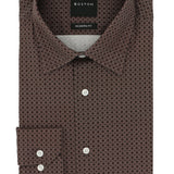 Lennox Brown Tile Printed Stretch Shirt