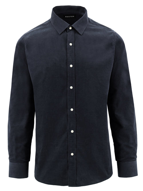Millis Navy Fine Wale Cord Cotton Shirt