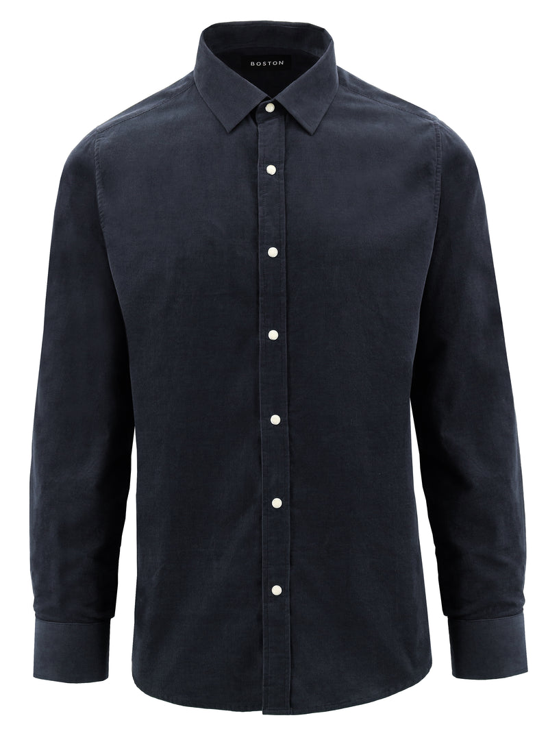 Millis Navy Fine Wale Cord Cotton Shirt