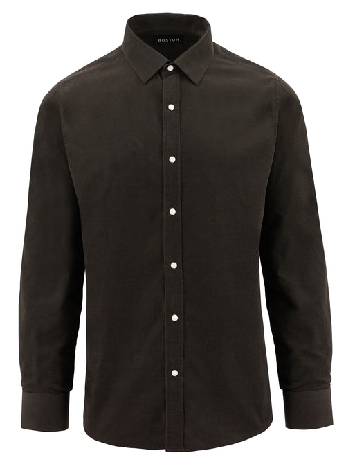 Millis Brown Fine Wale Cord Cotton Shirt