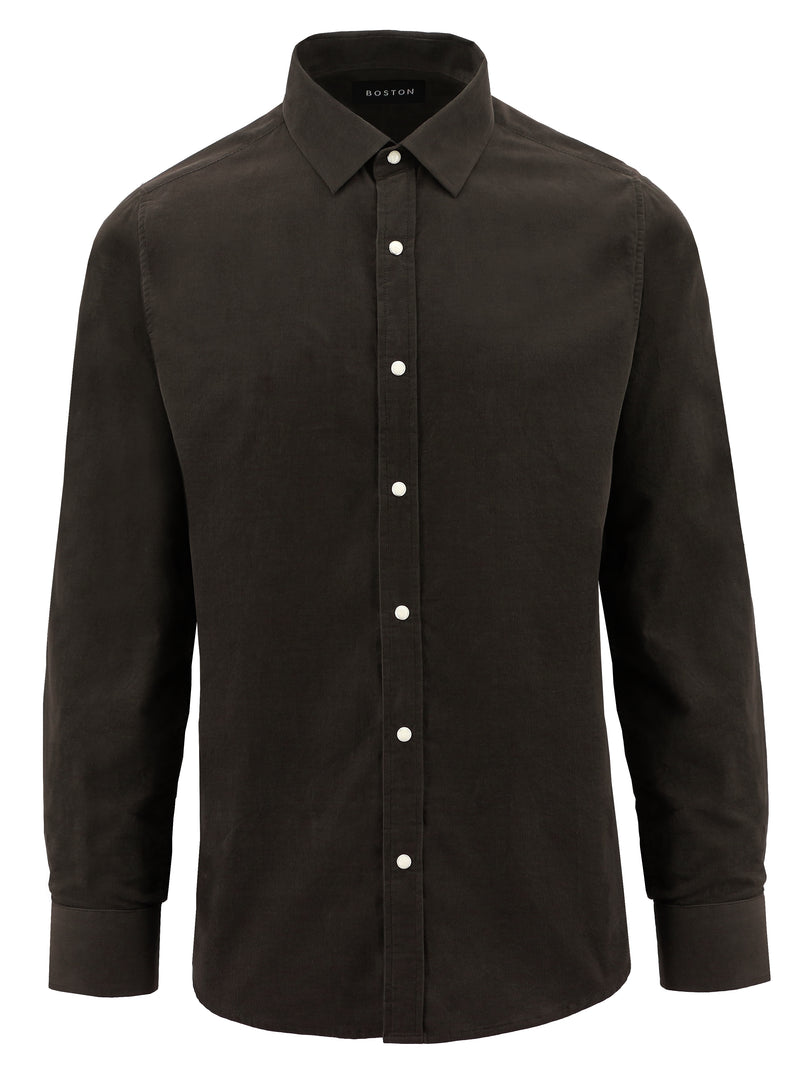 Millis Brown Fine Wale Cord Cotton Shirt
