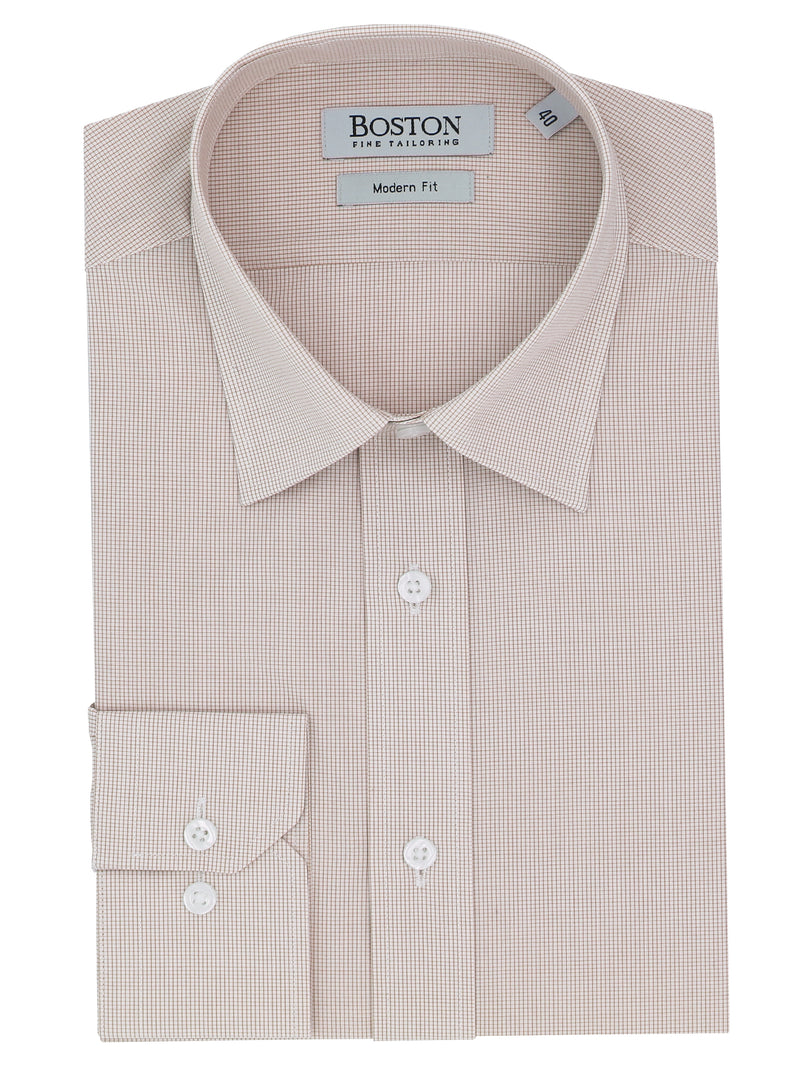 Liberty Business Almond Microchecked Cotton Shirt