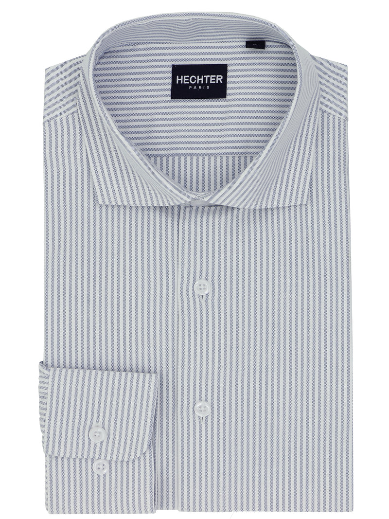 Jacque Business Blue Striped Cotton Shirt