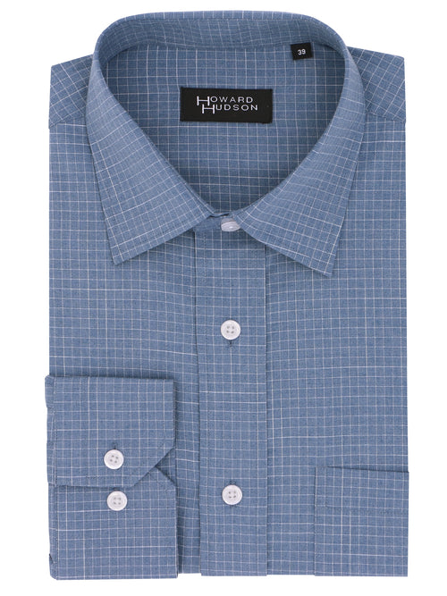 Brooke Blue Mini Windowpane Shirt