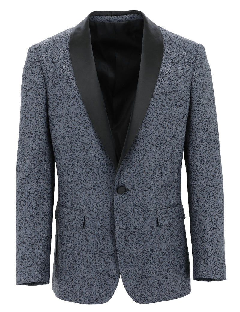 Shawl Grey Printed Dinner Jacket