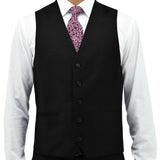 Ryan 106 Black Australian Merino Wool Waistcoat